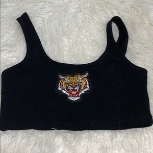 Black Adika tank top with tiger